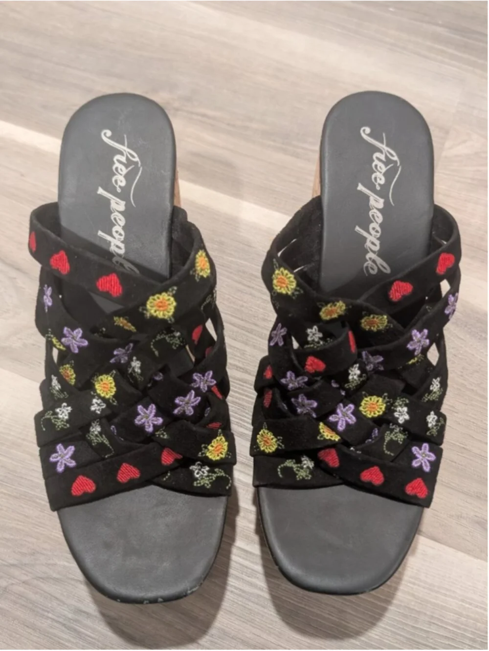Free People | Lisbon Platform Mules In Black Suede Combo